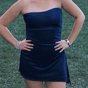 Princess Polly Navy Strapless Dress